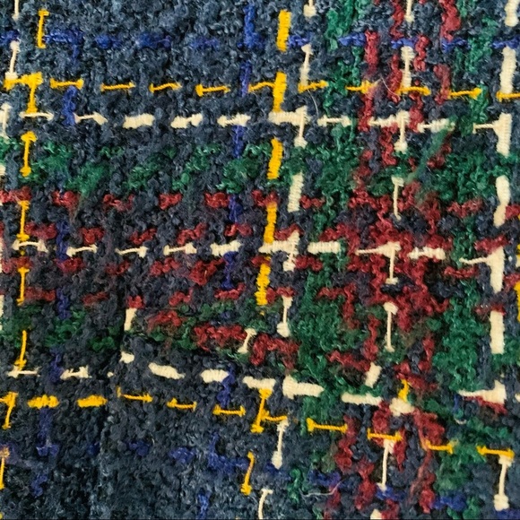 Vintage Liz Clairborne Wool Blazer Navy Blue Preppy 10P tartan plaid - Picture 5 of 5